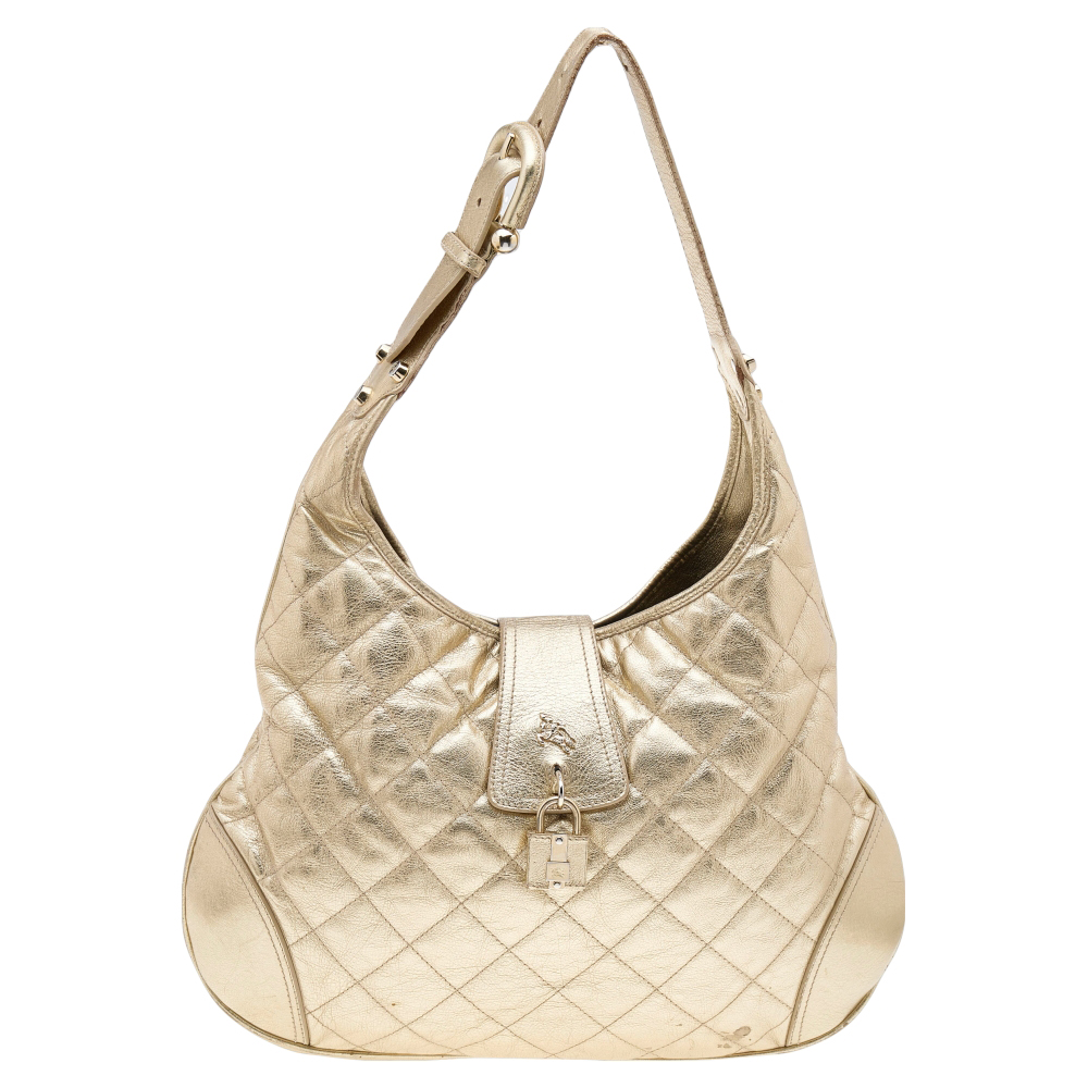 luxury-women-burberry-used-handbags-p596618-008 Burberry Metallic Gold Quilted Leather Brooke Hobo