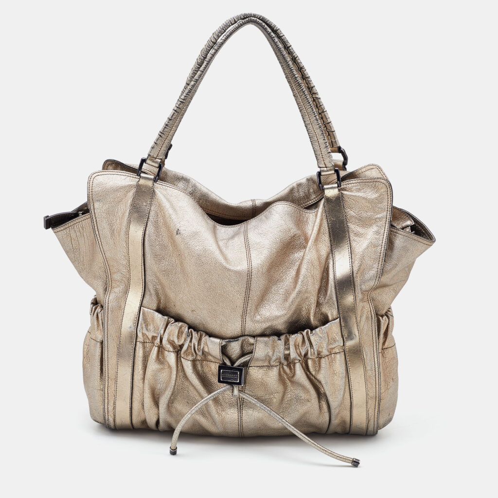 luxury-women-burberry-used-handbags-p816036-013 Burberry Gold Leather Large Warrior Shoulder Bag