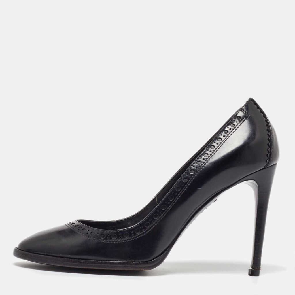 luxury-women-burberry-used-shoes-p1054409-003 Burberry Black Leather Brogue Pumps Size 39