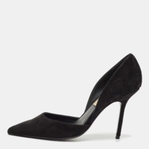 Burberry Black Suede Vernoff D'orsay Pumps Size 37.5