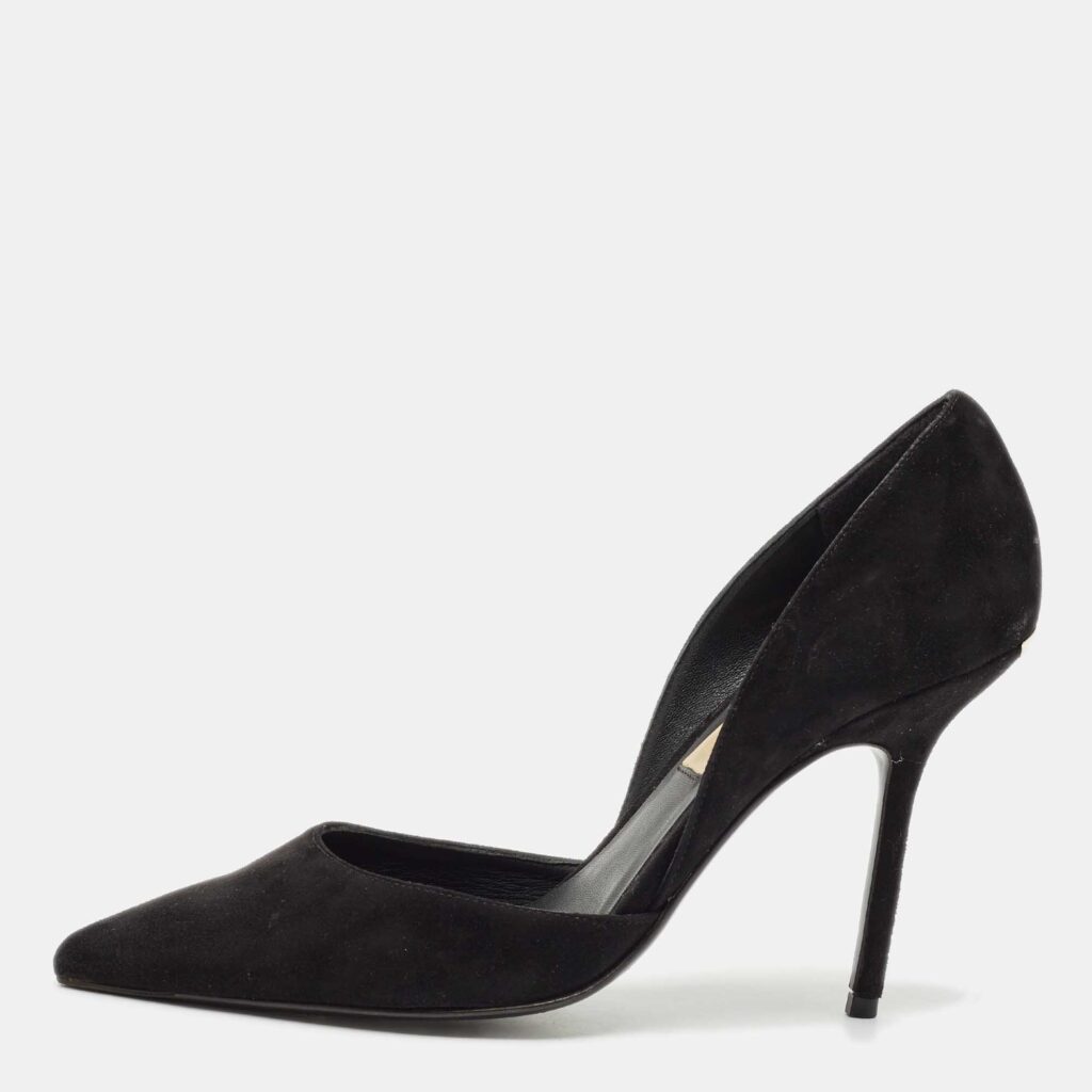 luxury-women-burberry-used-shoes-p1161553-003 Burberry Black Suede Vernoff D'orsay Pumps Size 37.5