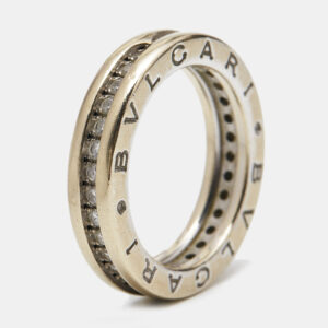 Bvlgari B.Zero1 1-Band Diamond 18k White Gold Band Ring 50