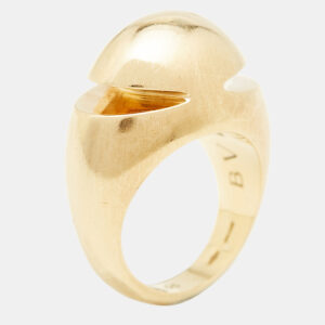 Bvlgari Cabochon 18kt Yellow Gold Ring Size 55