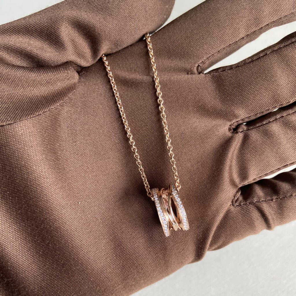 luxury-women-bvlgari-used-fine-jewelry-p1131711-001 Bvlgari B.Zero1 Necklace 18K Rose Gold with Diamonds