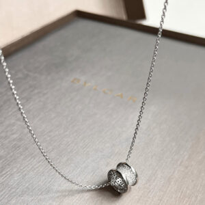 Bvlgari 18K White Gold and Diamond B.zero1 Spring Pendant Necklace