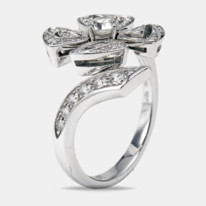 Bvlgari Fiorever Diamonds 18k White Gold Ring SIze 56