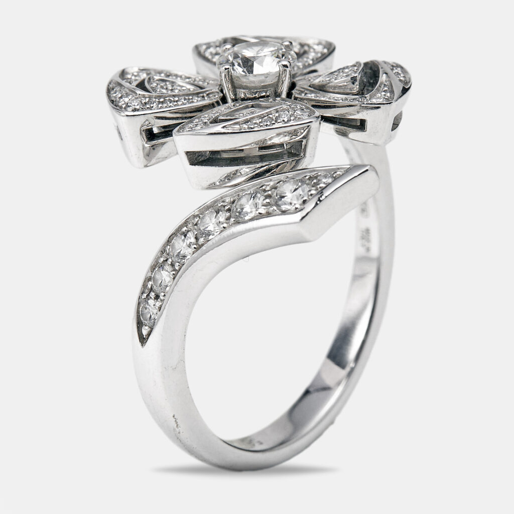 Bvlgari Fiorever Diamonds 18k White Gold Ring SIze 56