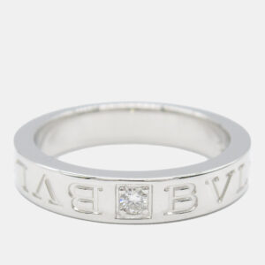 Bvlgari 18K White Gold and Diamond Bvlgari Bvlgari Band Ring EU 51