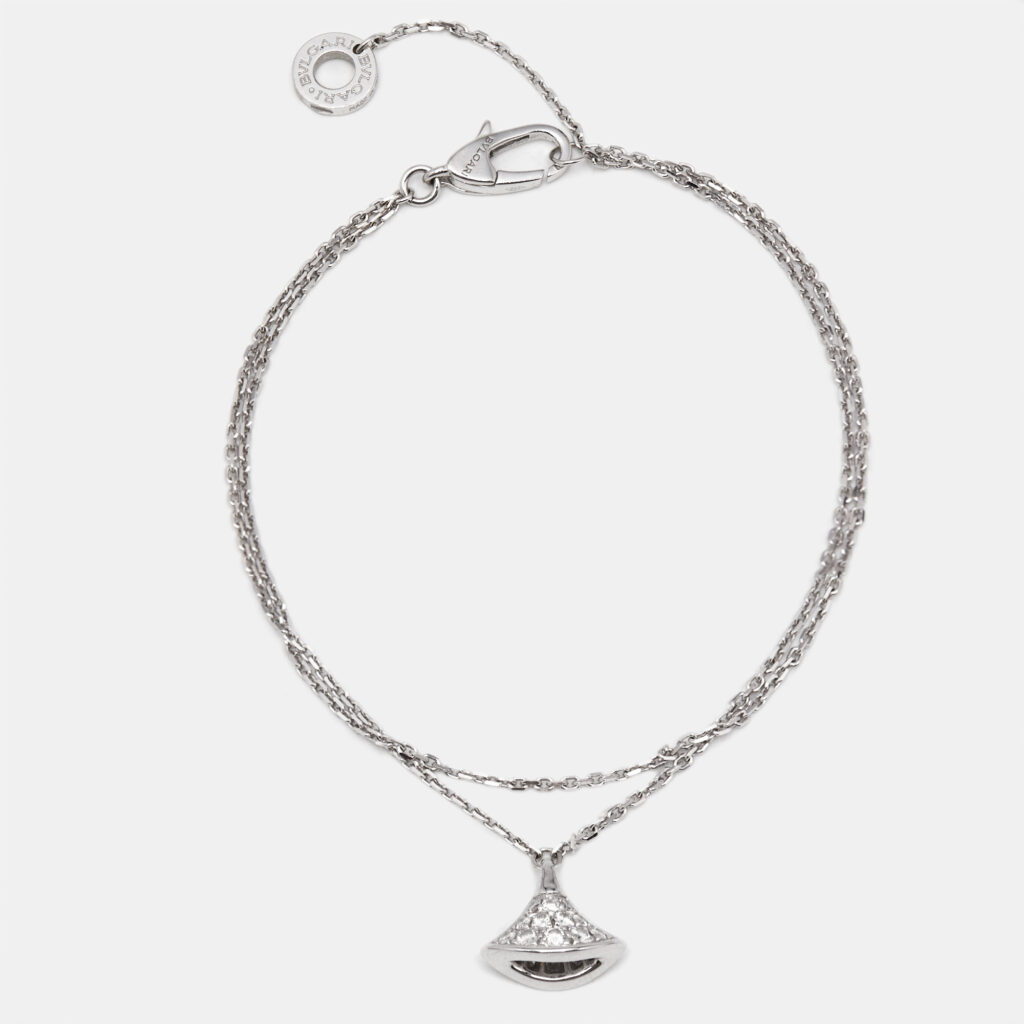 Bvlgari Divas' Dream Diamond 18k White Gold Charm Bracelet SM