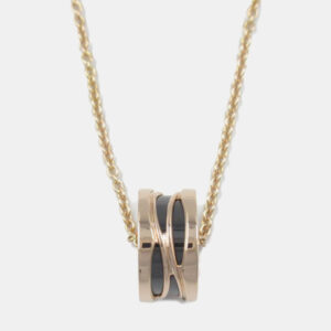 Bvlgari 18k Rose Gold B.Zero1 Ceramic Pendant Necklace