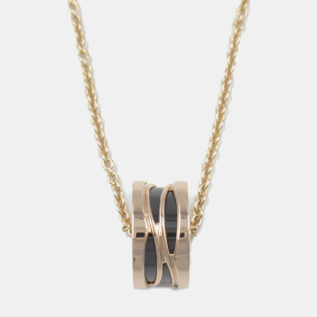 luxury-women-bvlgari-used-fine-jewelry-p1151104-008 Bvlgari 18k Rose Gold B.Zero1 Ceramic Pendant Necklace
