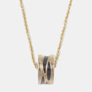 Bvlgari 18k Rose Gold B.Zero1 Ceramic Pendant Necklace