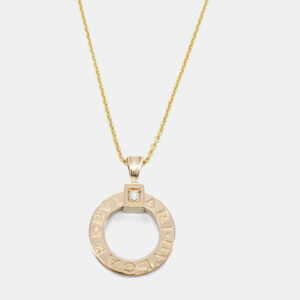 Bvlgari 18K Rose Gold Diamond Bvlgari Bvlgari Pendant Necklace