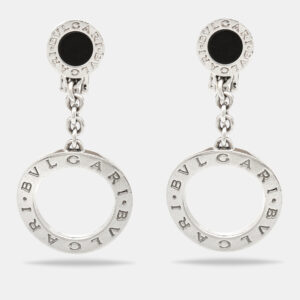 Bvlgari Bvlgari Bvlgari Onyx 18k White Gold Dangle Earrings