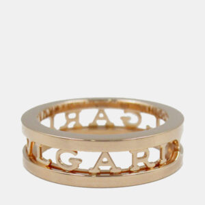 Bvlgari 18K Rose Gold B.Zero1 One Band Ring with Openword Logo Spiral