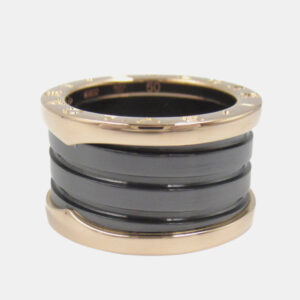 Bvlgari 18K Rose Gold and Ceramic B.Zero1 Three Band Ring