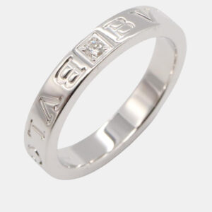 Bvlgari B.Zero1 18K White Gold and Diamond B.Zero1 Band Ring EU 56