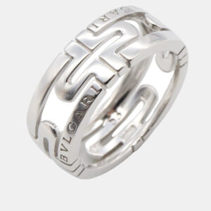 Bvlgari Parentesi 18K White Gold Band Ring EU 53