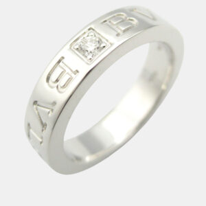 Bvlgari B.Zero1 18K White Gold and Diamond Band Ring EU 47