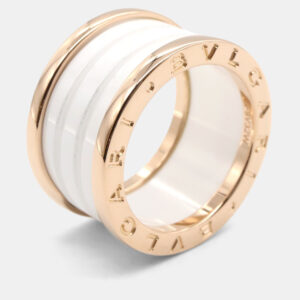 Bvlgari B.Zero1 18K Rose Gold and Ceramic Band Ring EU 52