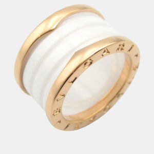Bvlgari B.Zero1 18K Rose Gold and Ceramic Band Ring EU 50