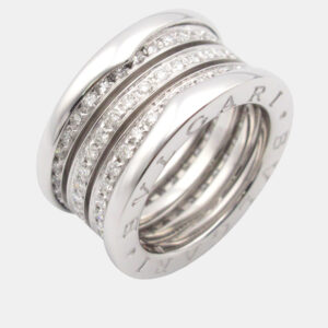 Bvlgari B.Zero1 18K White Gold and Diamond Band Ring EU 48