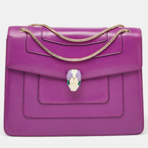 bvlgari magenta pink leather large serpenti forever shoulder bag