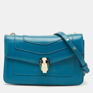bvlgari blue leather small serpenti forever shoulder bag
