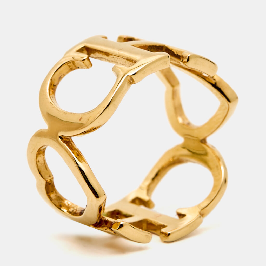 luxury-women-carolina-herrera-used-accessories-p1152492-003 Carolina Herrera CH Gold Tone Ring Sizr 55