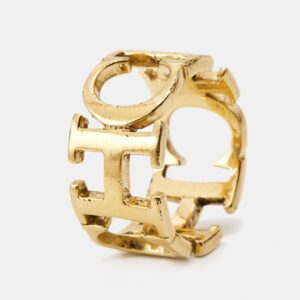 Carolina Hererra CH Gold Tone Ring Size 56