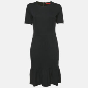 Carolina Herrera Black Jersey Flared Short Dress XS