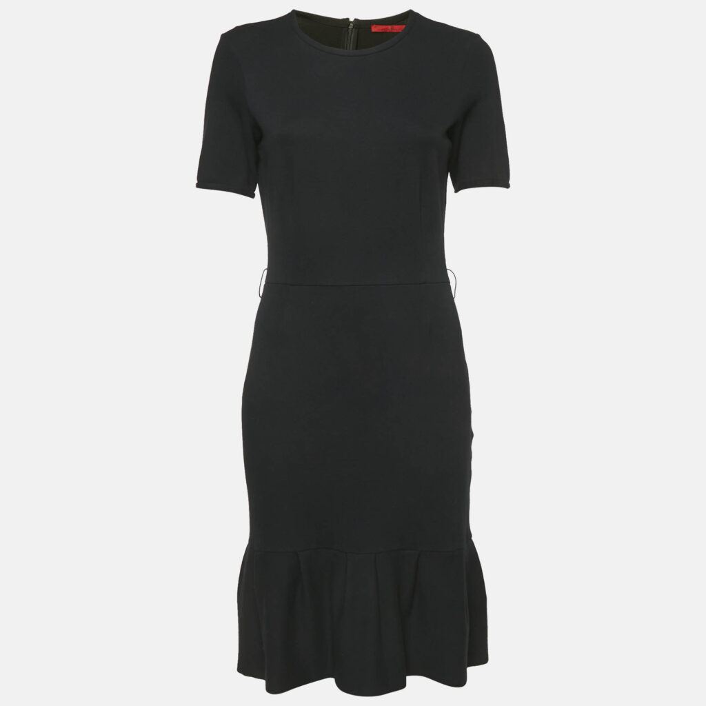 luxury-women-carolina-herrera-used-clothes-p1151913-001 Carolina Herrera Black Jersey Flared Short Dress XS