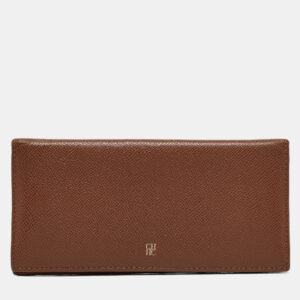 Carolina Herrera Brown Leather Bifold Continental Wallet