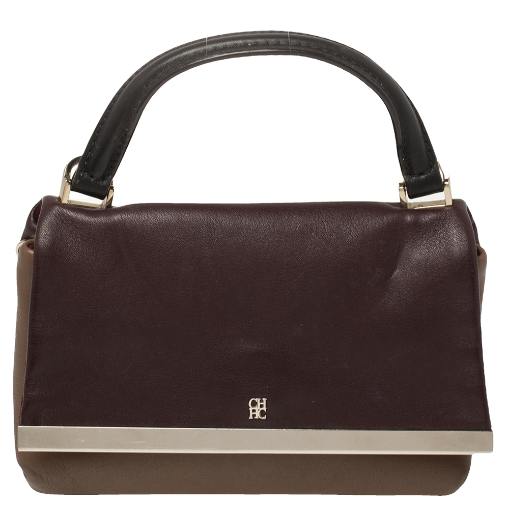 luxury-women-carolina-herrera-used-handbags-p396020-006 Carolina Herrera Bicolor Leather Top Handle Bag