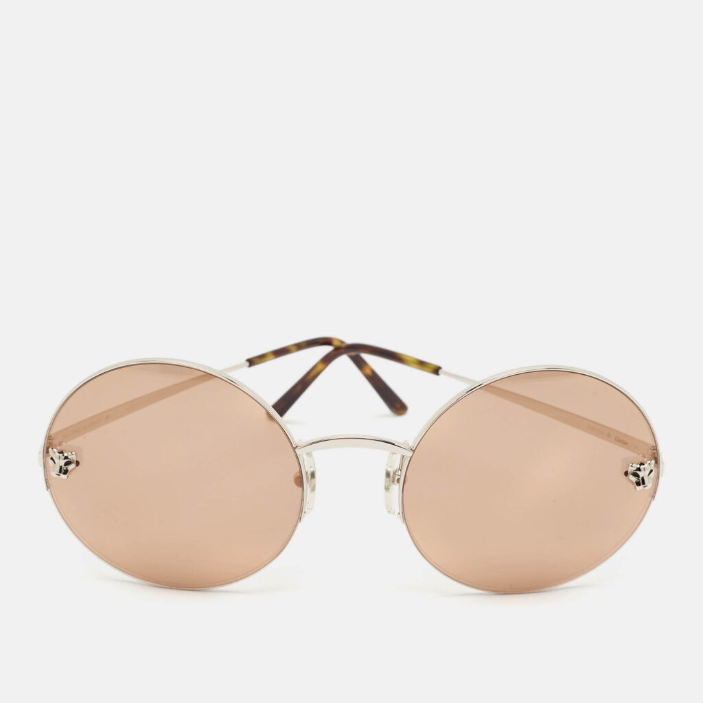 luxury-women-cartier-used-accessories-p1138742-003 Cartier Brown Panthère de Cartier Round Sunglasses