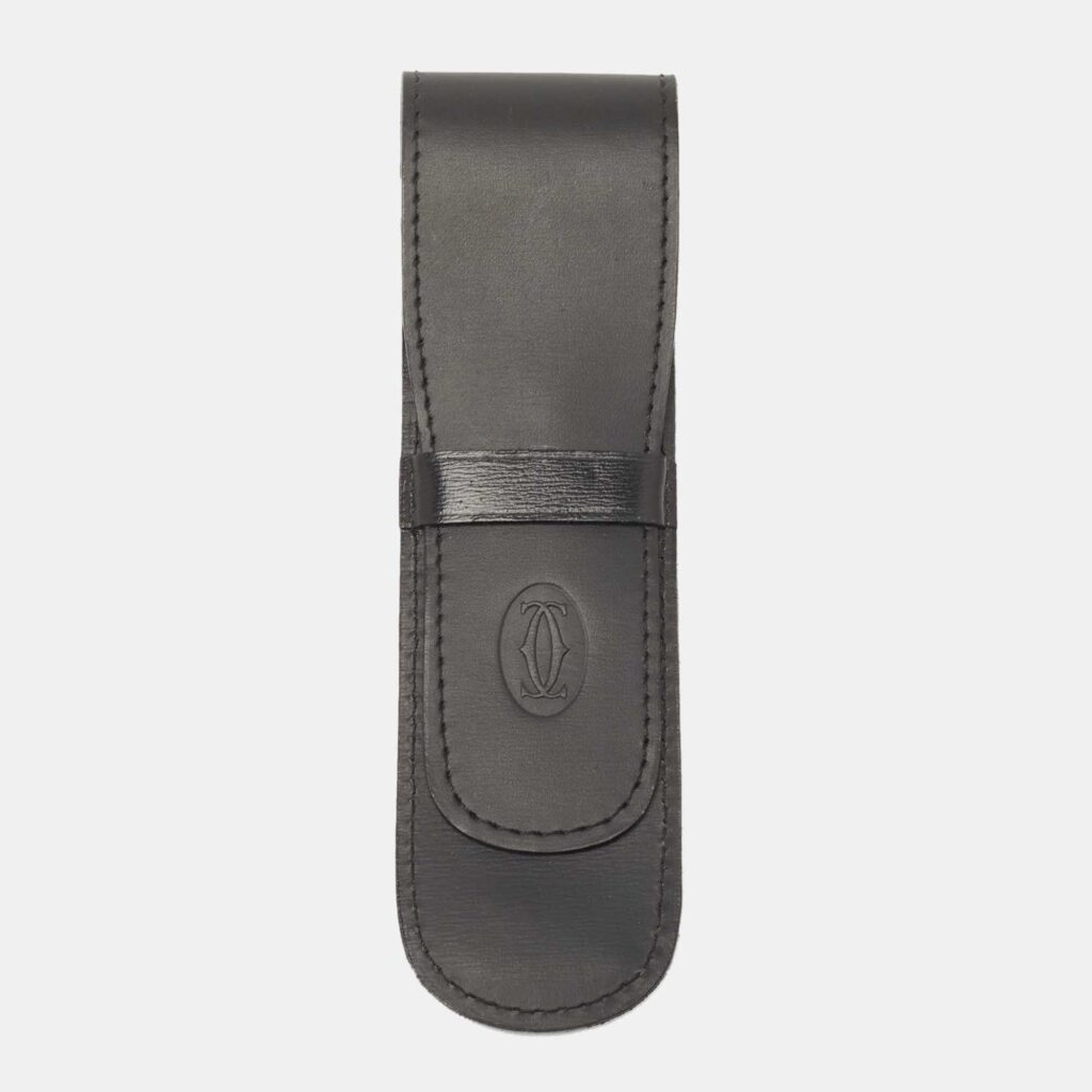 luxury-women-cartier-used-accessories-p855412-001 Cartier Black Leather Flap Pen Pouch