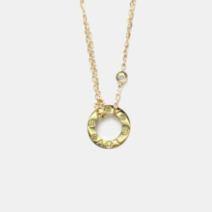 Cartier 18K Yellow Gold and Diamond Love Pendant Necklace