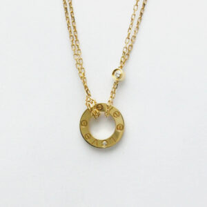 Cartier 18K Yellow Gold and Diamond Love Pendant Necklace