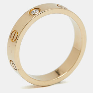 Cartier Love 1 Diamond 18k Rose Gold Wedding Band Ring Size 54