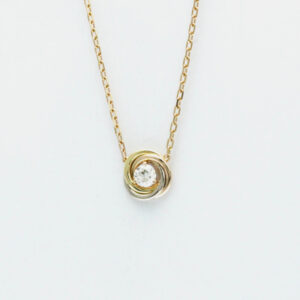 Cartier 18K Yellow, Rose, White Gold Trinity Necklace