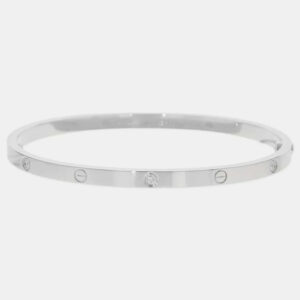 Cartier 18K White Gold and Diamond Love Bangle Bracelet