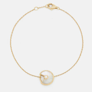 Cartier Amulette De Cartier Mother of Pearl Diamond 18k Yellow Gold XS Model Bracelet