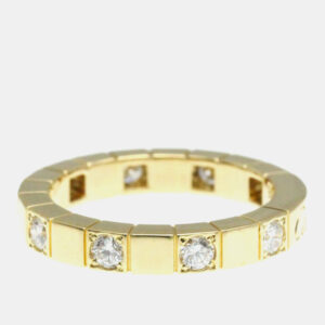 Cartier 18K Yellow Gold and Diamond Lanieres Band Ring EU 49