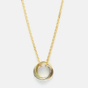 Cartier 18K Pink White Yellow Gold Trinity Pendant Necklace