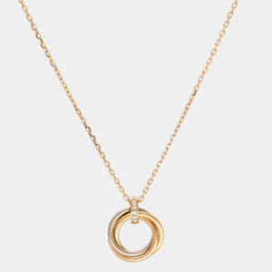 Cartier Trinity Diamond 18k Three Tone Gold Necklace