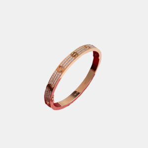 Cartier 18K Rose Gold and Diamond Love Bangle Bracelet