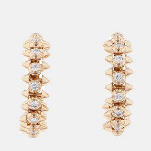 Cartier 18K Rose Gold and Diamond Clash de Cartier Hoop Earrings