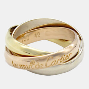 Cartier 18K Yellow, Rose, White Gold Trinity Ring EU 49