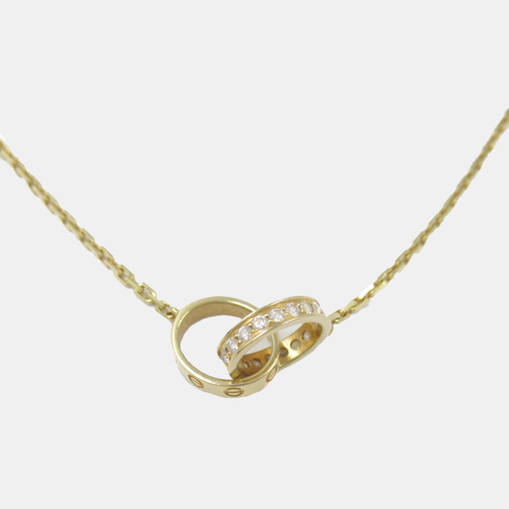 luxury-women-cartier-used-fine-jewelry-p1147005-006 Cartier 18K Yellow Gold Baby Love Diamond Necklace
