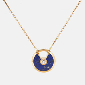 Cartier Amulette De Cartier Lapis Lazuli Diamond 18k Yellow Gold Small Model Necklace